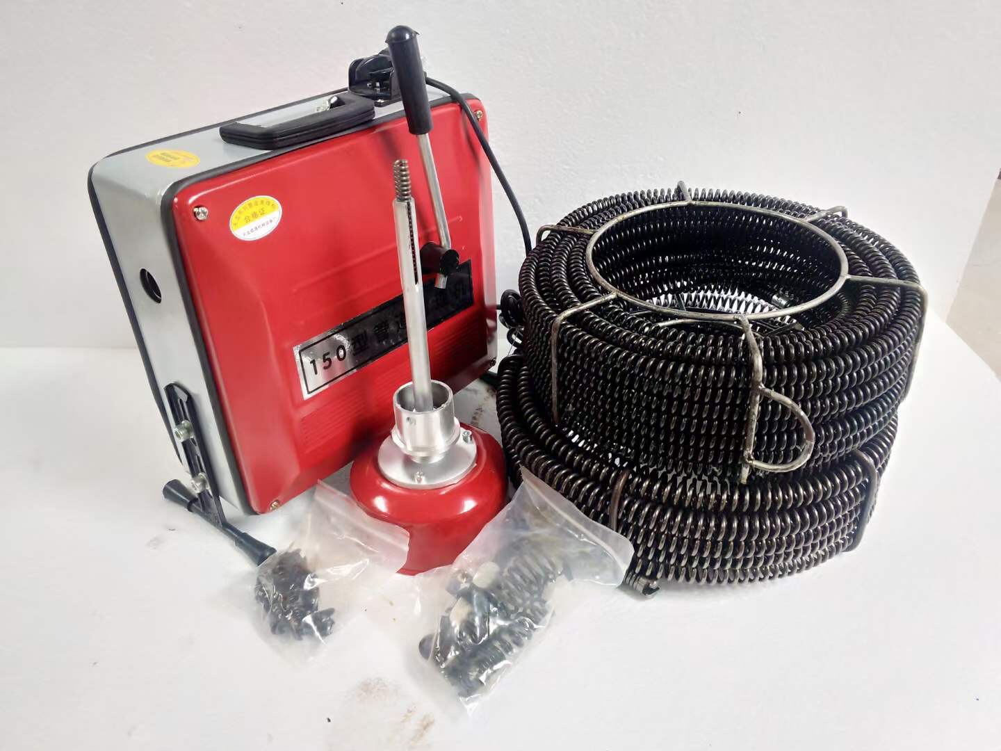 Máy thông cống,đường ống GQ150-2200w công xuất cực lớn kèm 3 cuộn dây đường kính 8,16,22mm