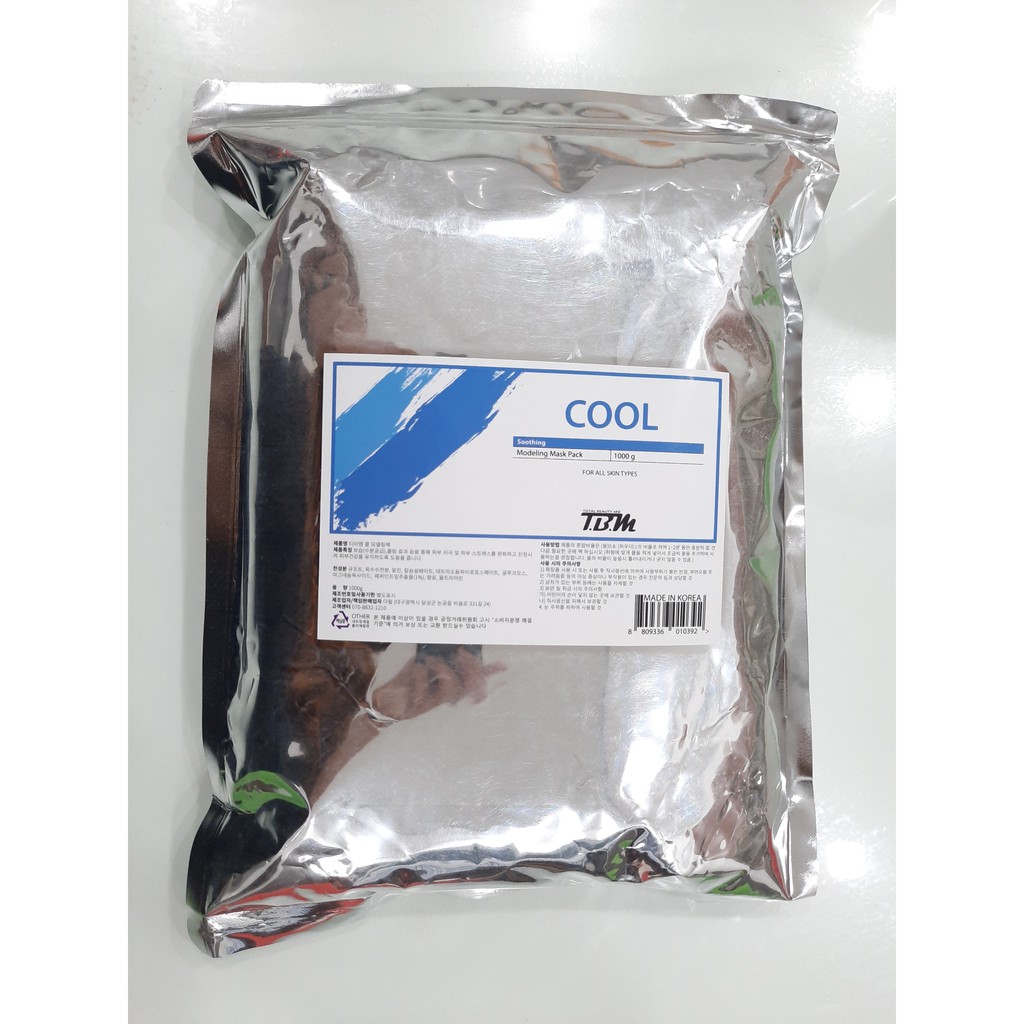 Bột Mặt Nạ Dẻo Cool TBM, Mặt Nạ Hàn Quốc Bạc Hà 1000g - Làm Mát, Làm Dịu, Dưỡng Da Cho Da Dầu, Mụn (Hàng Chính Hãng)