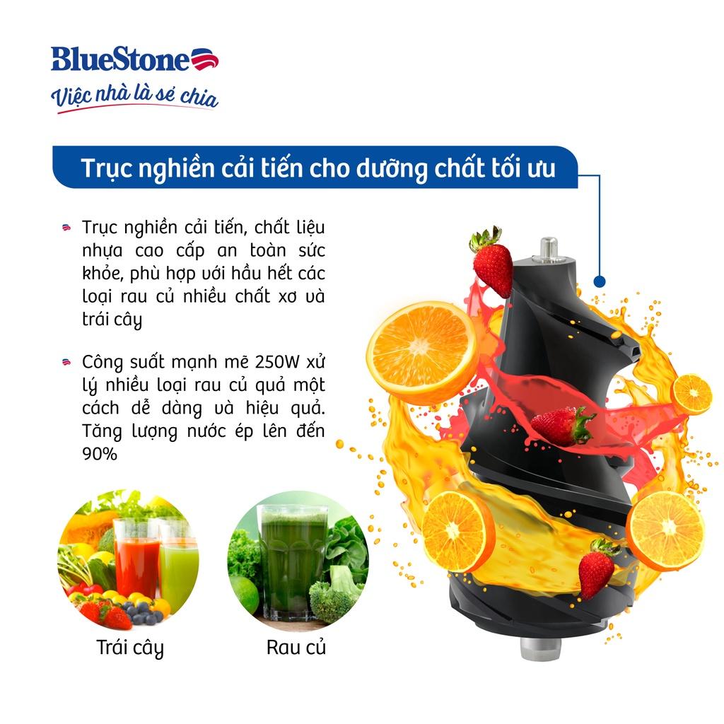 Máy Ép Chậm Bluestone SJB-6568, 250W - 2 Lớp Lưới Lọc Mịn, Ép Kiệt Bã Rau Củ Quả, Hàng Chính Hãng