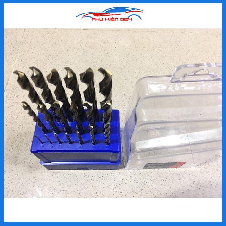Bộ 25 mũi khoan chuyên inox Nachi đường kính mũi 1mm-13mm cao cấp sắc bén Singapore