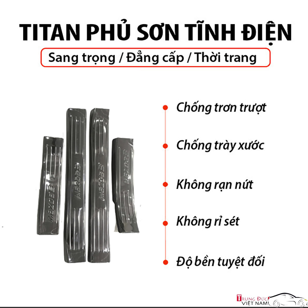 Ốp bậc cửa Titan dành cho xe ô tô Outlander 2018 - 2019 - Hàng Chính Hãng