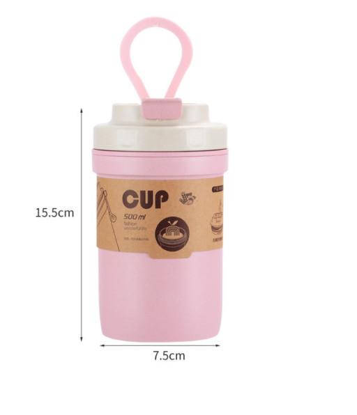 Cốc Lúa Mạch Đựng Súp, Canh Giữ Nhiệt Và Chống Tràn Kèm Muỗng Tiện Ích 500ML