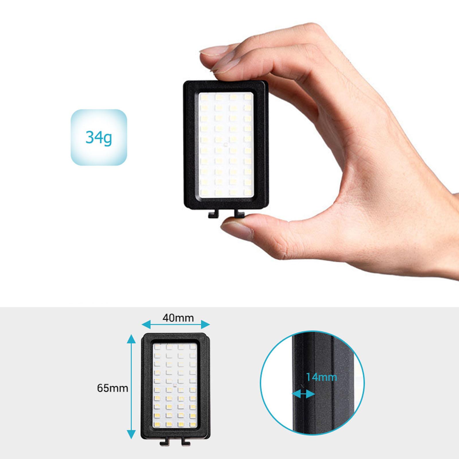 LED Video Light 5600K Dimmable LED Panel Portable Phone SLR Fill Light Built-In Rechargeable Battery with Hot Shoe