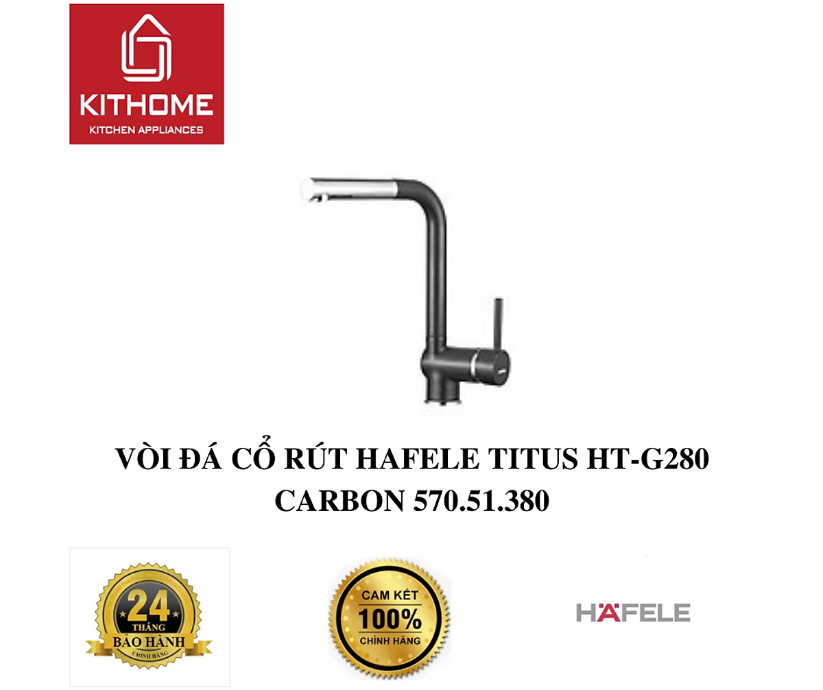 VÒI ĐÁ CỔ RÚT HAFELE TITUS HT-G280 CARBON 570.51.380 - Hàng chính hãng