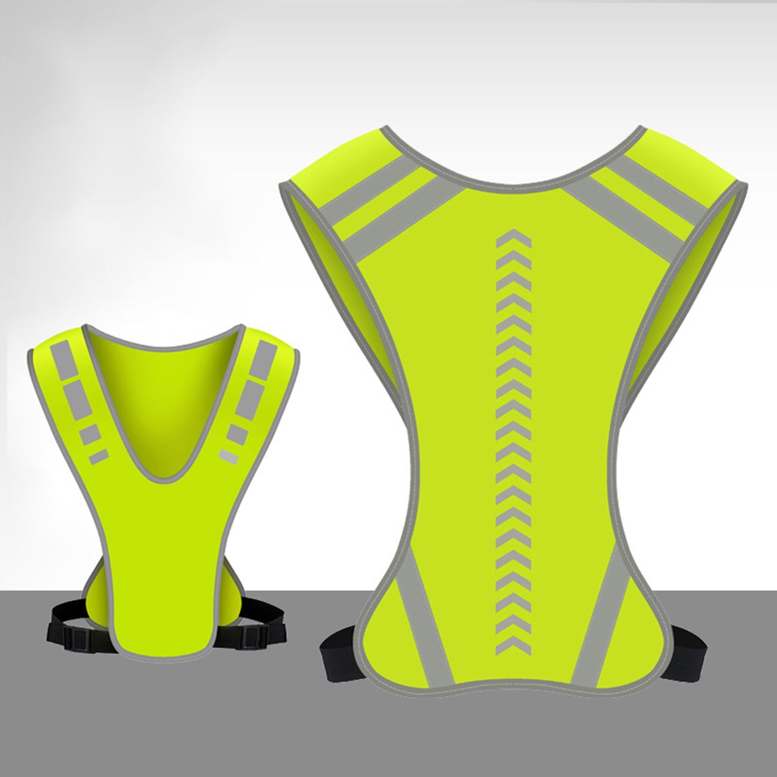 Reflective Night Running Vest, Lightweight Safety Vest with 360° High Visibility for Running, Jogging, Cycling, Hiking, Walking, Yellow