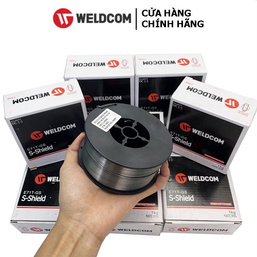 Dây Hàn Lõi Thuốc E71-GS Weldcom 1Kg ( 1.0-0.8)mm Dùng Hàn MIG Không Dùng Khí