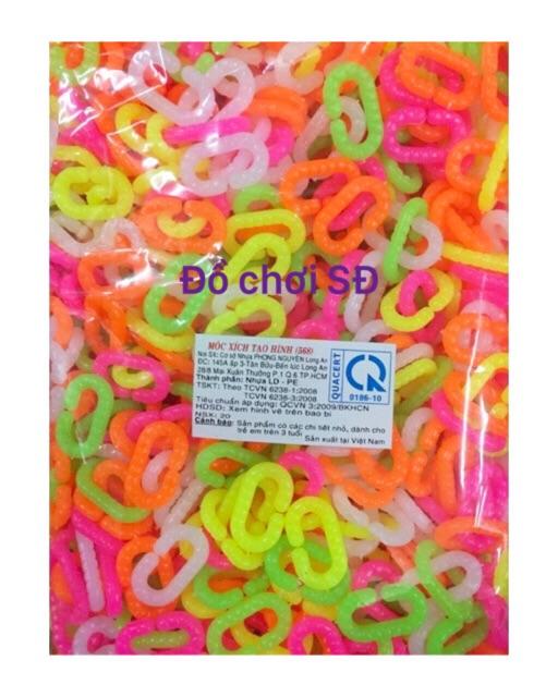 500g nút chữ C loại trung - đồ chơi lắp ráp dây xích nhựa