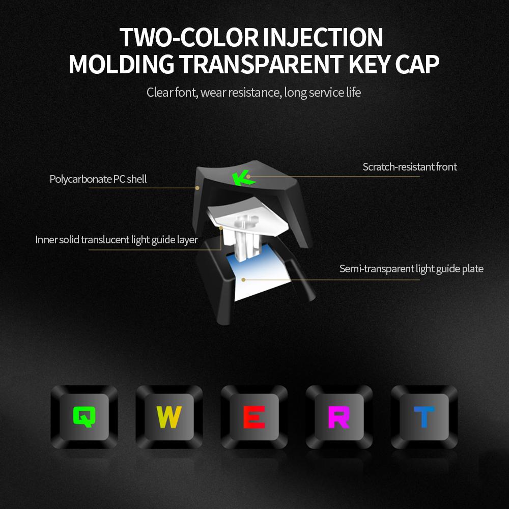 Bàn phím có dây USB 87 Phím có đèn nền đầy màu sắc chơi game tiện dụng GK-10