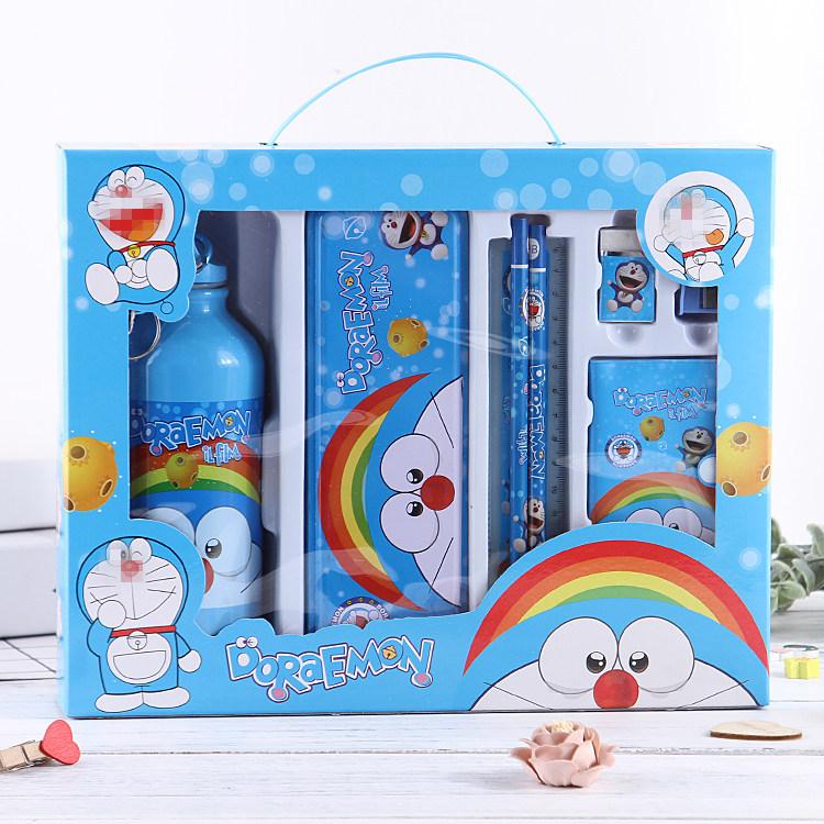 Hộp 8 Món Dụng Cụ Học Tập Cute ( Giao Mẫu Ngẫu Nhiên) + Tặng 3 Bút Chì Kèm Gôn Tẩy Hình Thú