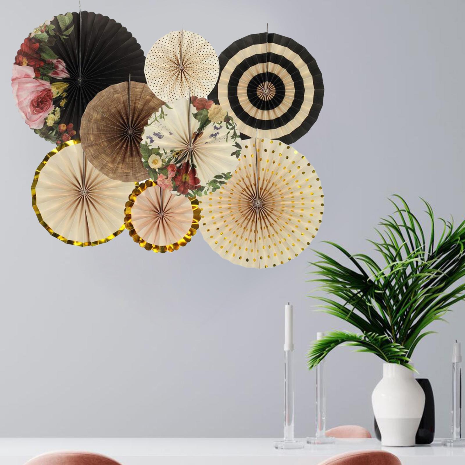 2 Set Mini Paper Fans Birthday Baby Shower Wedding Party Hanging Decor