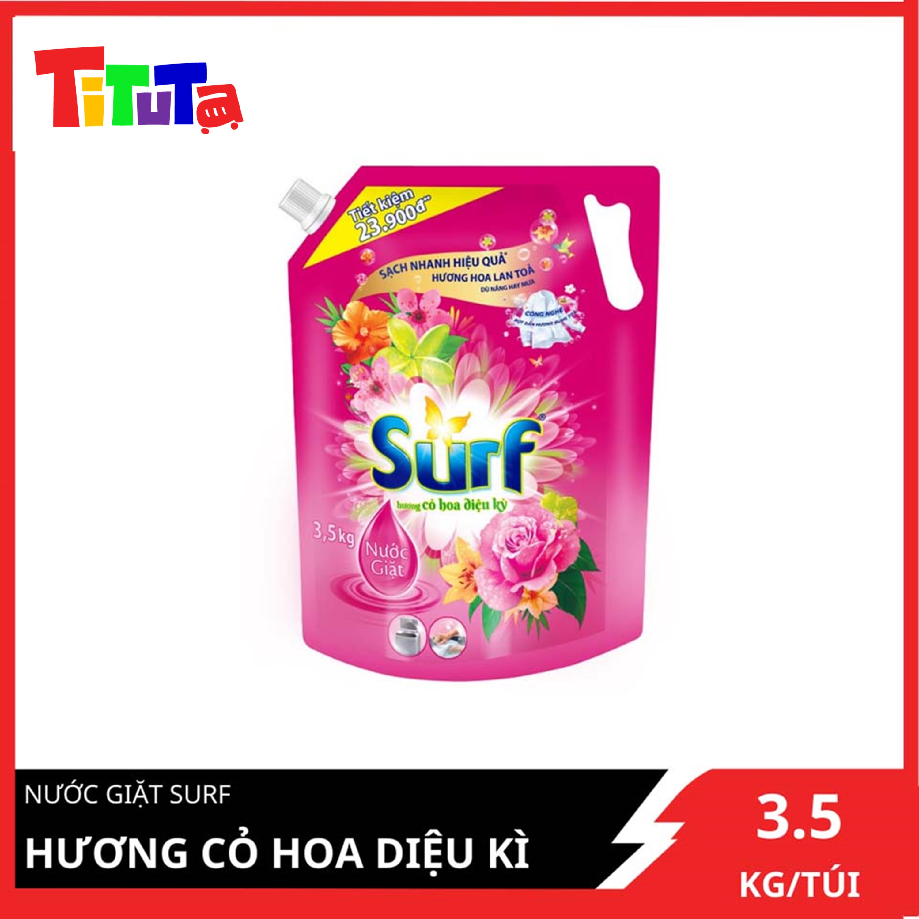 Nước giặt 3.5Kg Surf Nước giặt thơm Cỏ hoa diệu kì Hương nước xả vải