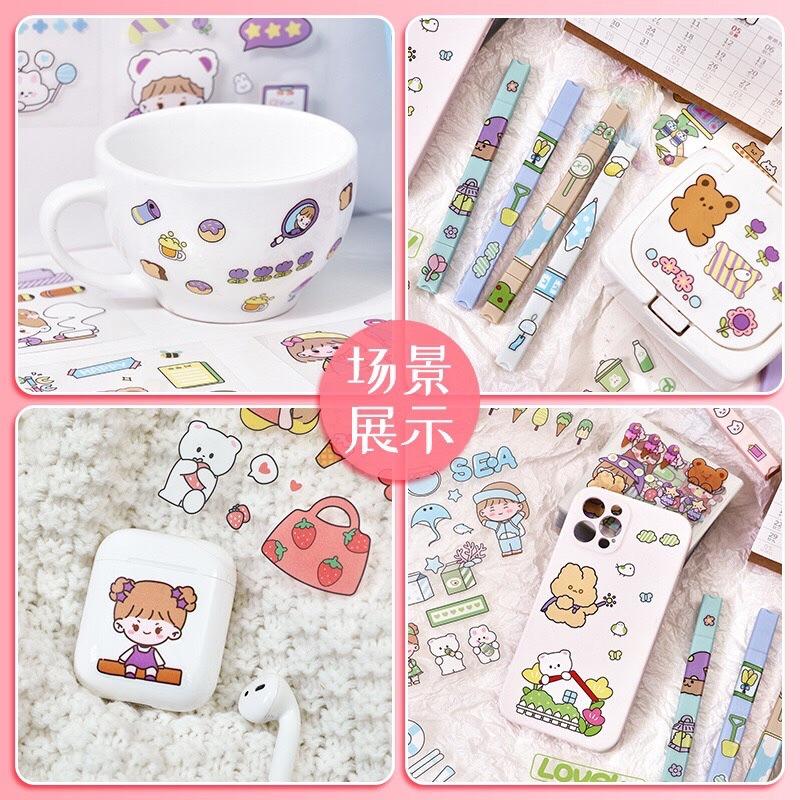 Sticker siêu dính trí bình nước, chai nhựa siêu xinh