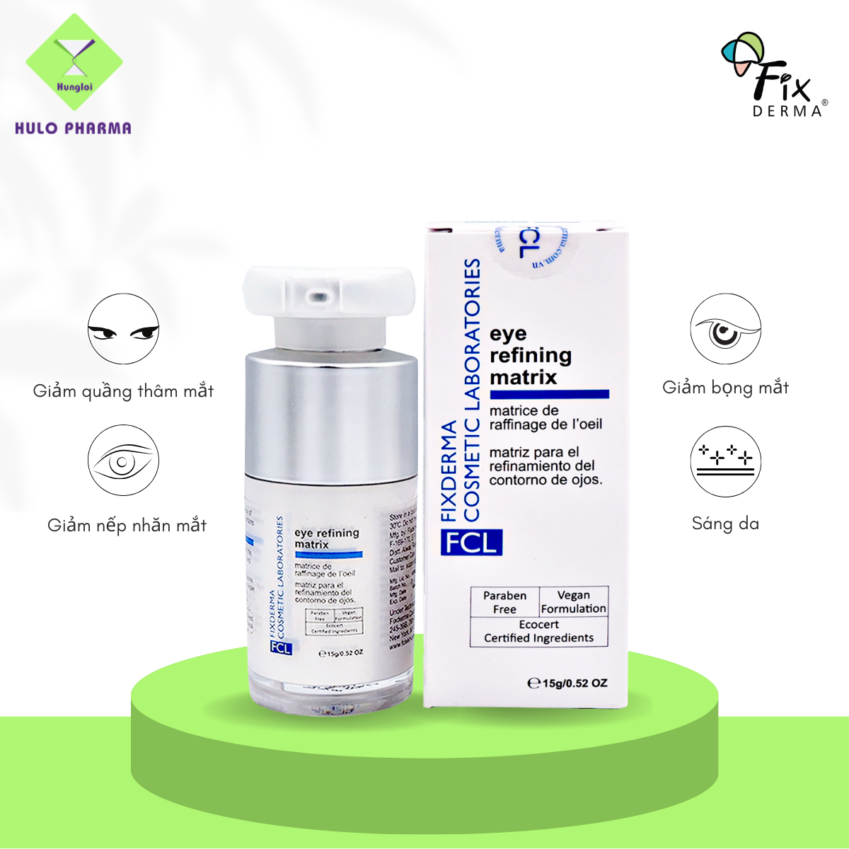 Gel Giảm Quầng Thâm, Nếp Nhăn, Bọng Mắt​​ Fixderma FCL Eye Refining Matrix (15g)