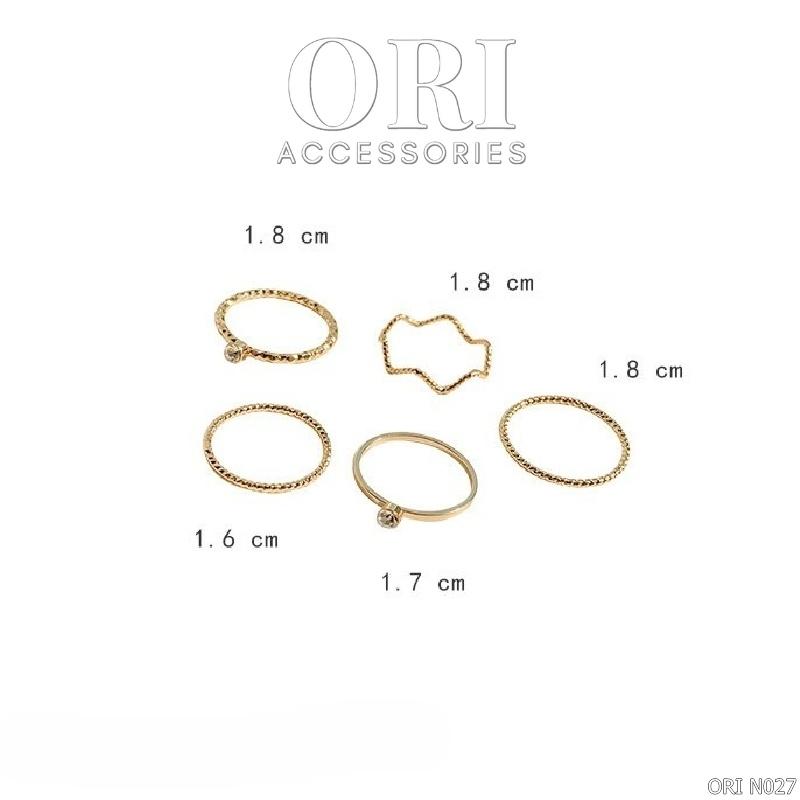 Set 5 nhẫn nữ Orson xinh xắn thời trang ORI ACCESSORIES N027