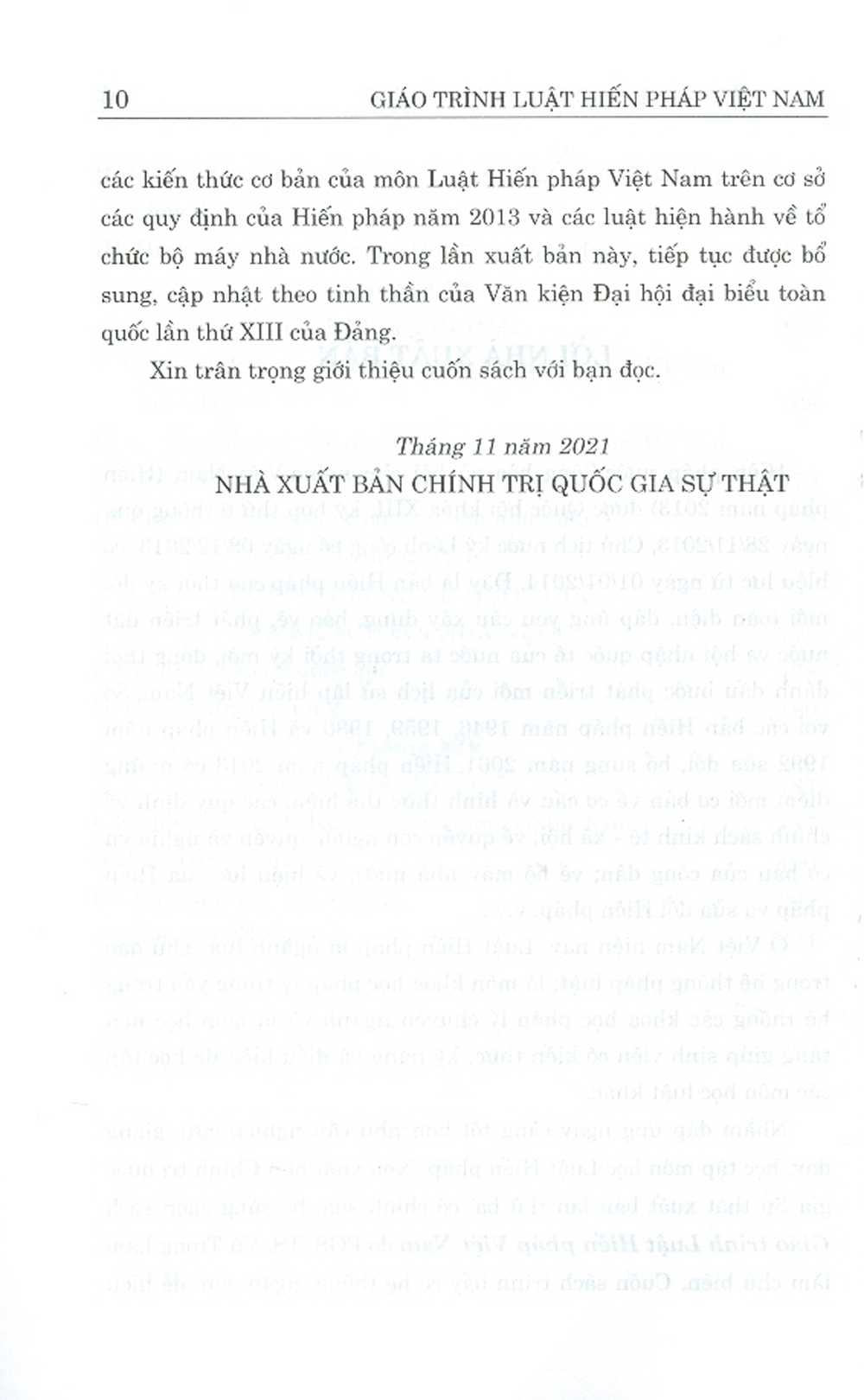 Giáo Trình Luật Hiến Pháp Việt Nam (Xuất Bản Lần Thứ Ba, Có Chỉnh Sửa, Bổ Sung)