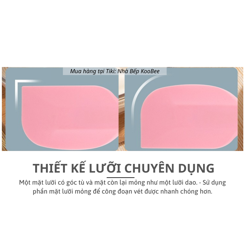 Phới trộn bột spatula silicon chịu nhiệt, đúc liền dùng để đánh bột, vét kem, đảo lật thức ăn KooBee