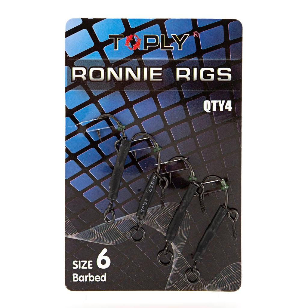 4pcs Fishing Ronnie Rigs Carp Fishing Spinner Rigs Assist Hooks 04 barbed