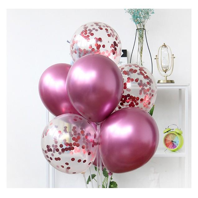 Set Bóng Trang Trí Sinh Nhật Bé Gái Tông Màu Hồng