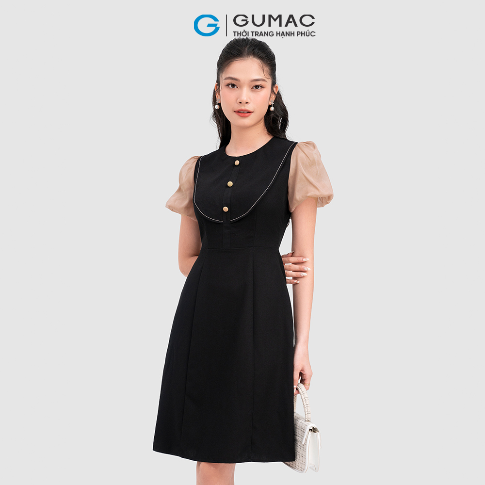 Đầm giả yếm phối nút thời trang GUMAC DC11035