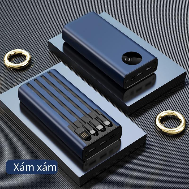 Giao hàng nhanh cao cấp cáp khép kín 20000 mAh màn hình hiển thị kỹ thuật số màn hình hợp kim điện thoại di động sạc dự phòng kho báu logo quà tặng