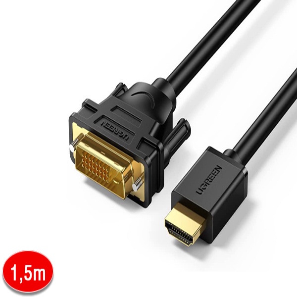 Cáp Chuyển đổi HDMI To DVI Dài 1,5m, 2m, 3m HD106 Ugreen đầu Ra Chuẩn DVI 24+1 Hàng Chính Hãng