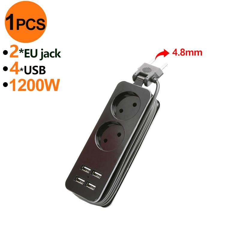 Dải nguồn đa phích cắm của EU với ổ cắm điện mở rộng USB 2/6 AC