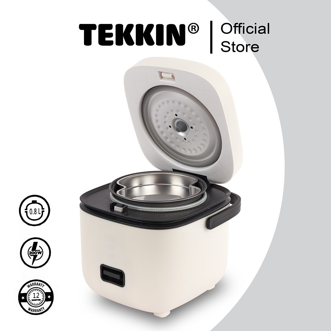 Nồi cơm điện TEKKIN TI-S30A 0.8L dành cho 1 hoặc 2 người ăn - Hàng chính hãng bảo hành 12 tháng