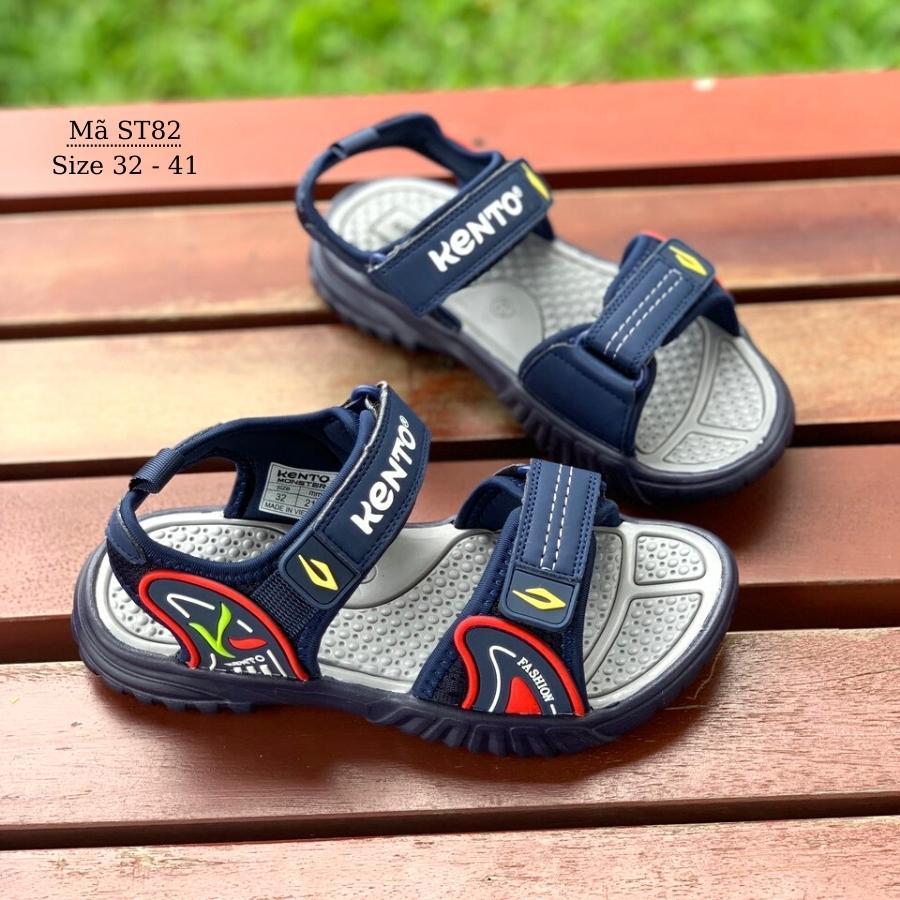 Giày sandal KENTO bé trai quai hậu dán êm nhẹ chống trơn trượt cao cấp cho trẻ em 6 - 15 tuổi đi học đi biển ST82