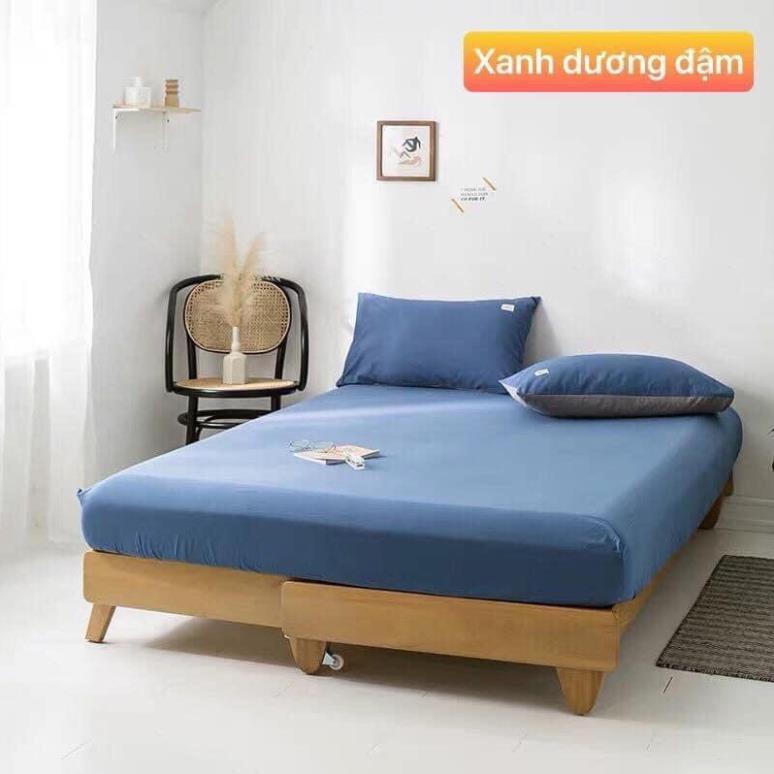 Bộ Ga giường, ga gối TC trơn 1 mầu gồm 1 ga và 2 áo gối nằm