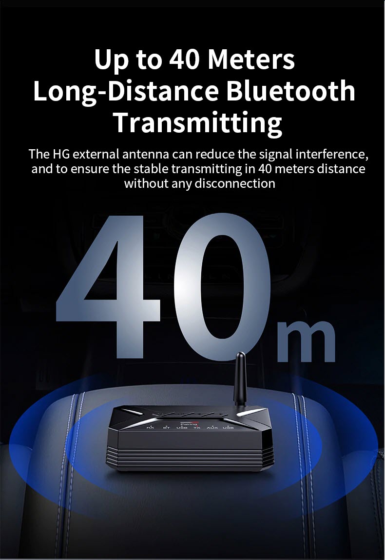 ROGTZ - Bộ Thu Phát Bluetooth 5.0 2 in 1 R22 - Chế độ chuyển đổi linh hoạt, Âm Thanh HD, Độ Trễ Thấp, Khoảng Cách 40m, Hỗ trợ aptX HD, Chip thông minh, Cổng kết nối đa dạng RCA AUX USB - Hàng Chính Hãng