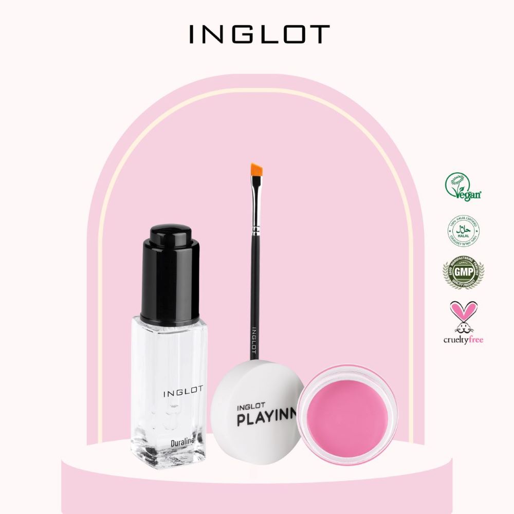 Bộ trang điểm mắt gồm Gel kẻ mắt lâu trôi PlayInn Eyeliner + Tinh chất Duraline + Cọ kẻ mắt 31T INGLOT