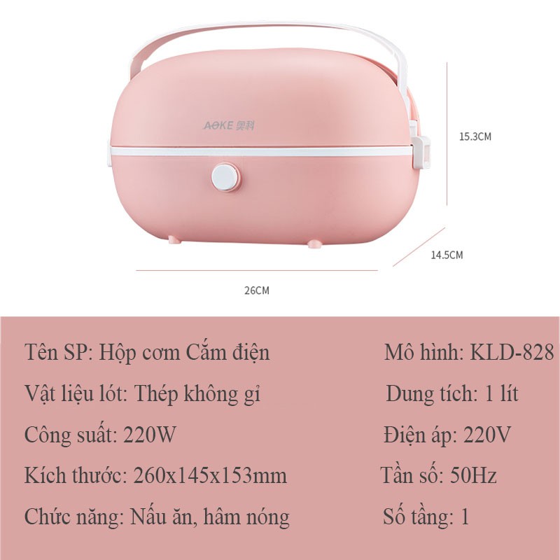 Hộp Cơm Cắm Điện - Nồi Cơm Điện Mini Văn Phòng Hâm Nóng Thức Ăn