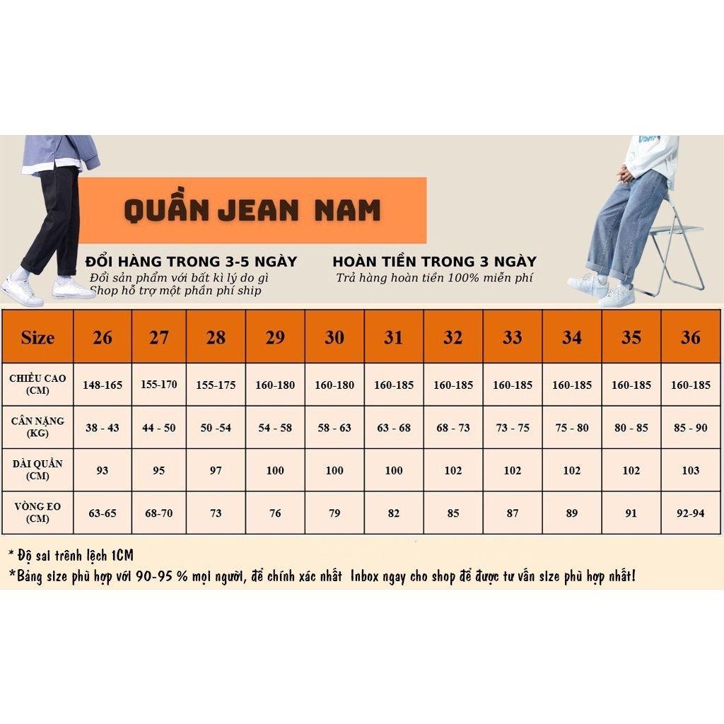 Quần Jean Baggy Nam Ống Rộng Dáng Suông Form Đứng Phong Cách Unisex Chất Vải Bò Cao Cấp Dày Dặn Hottrend 2022