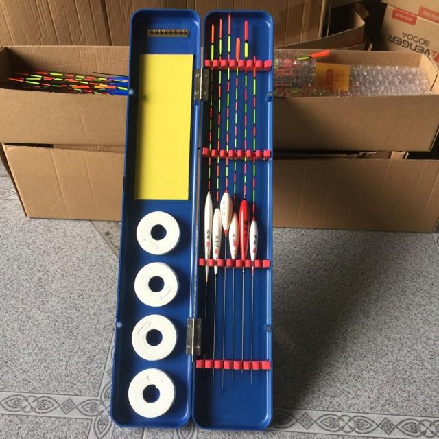 Hộp Đựng Phao Câu Đài - 6 phao câu đài ngày và 1 phao đêm kèm phụ kiện y hình