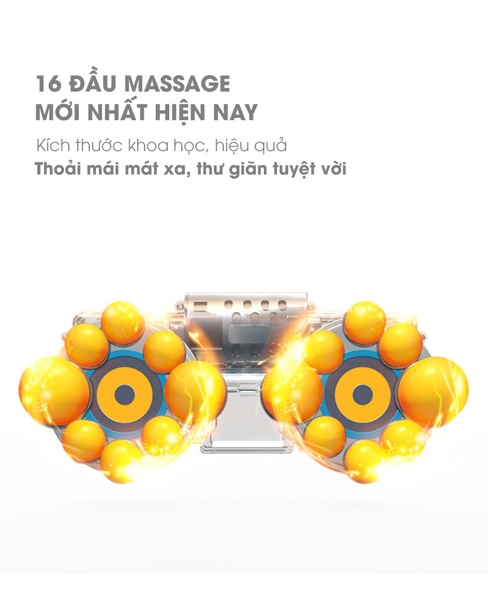 Đai Massage Thư Giãn Đa Năng Cho Cổ Vai Gáy, 16 Đầu Massage Cho Cổ Vai Gáy Có Chức Năng Nhiệt Giúp Tăng Cường Lưu Thông Máu, Tính Năng Tiết Kiệm Điện - Hàng nhập khẩu