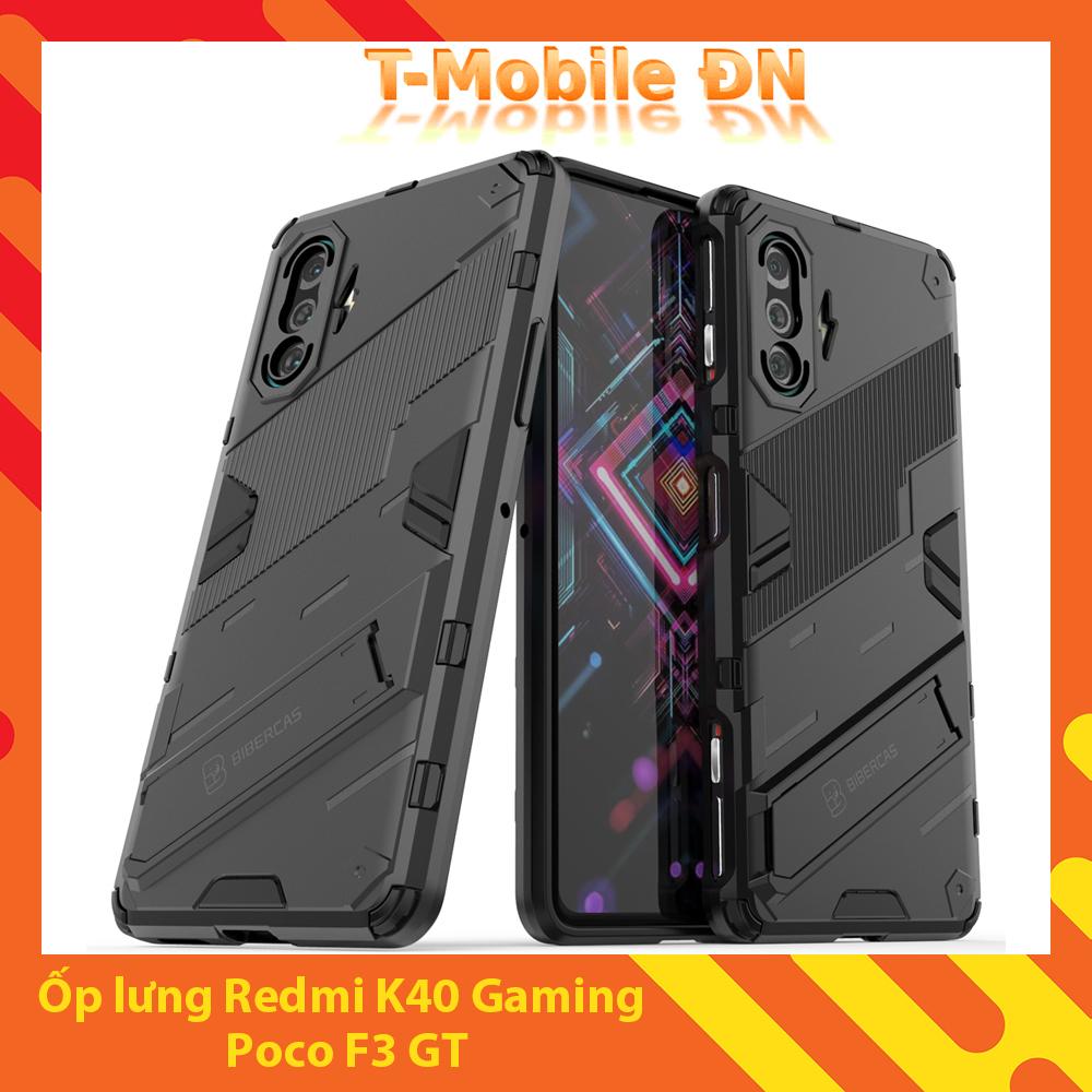 Ốp lưng cho Xiaomi Redmi K40 Gaming Poco F3 GT chống sốc Iron Man PUNK cao cấp kèm giá đỡ