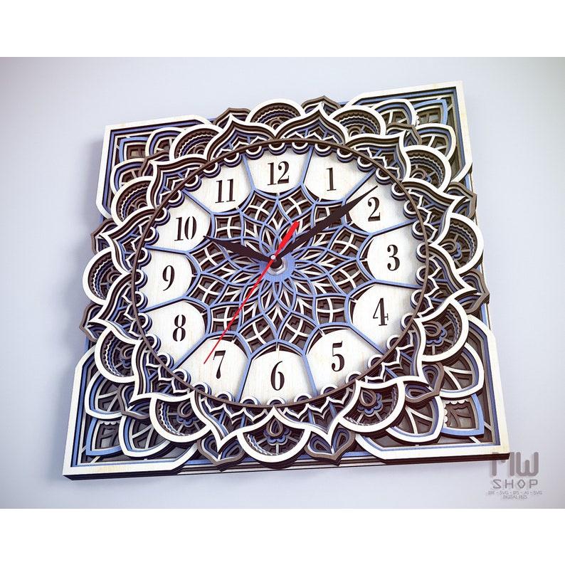Đồng hồ trang trí kiểu mandala mẫu 12