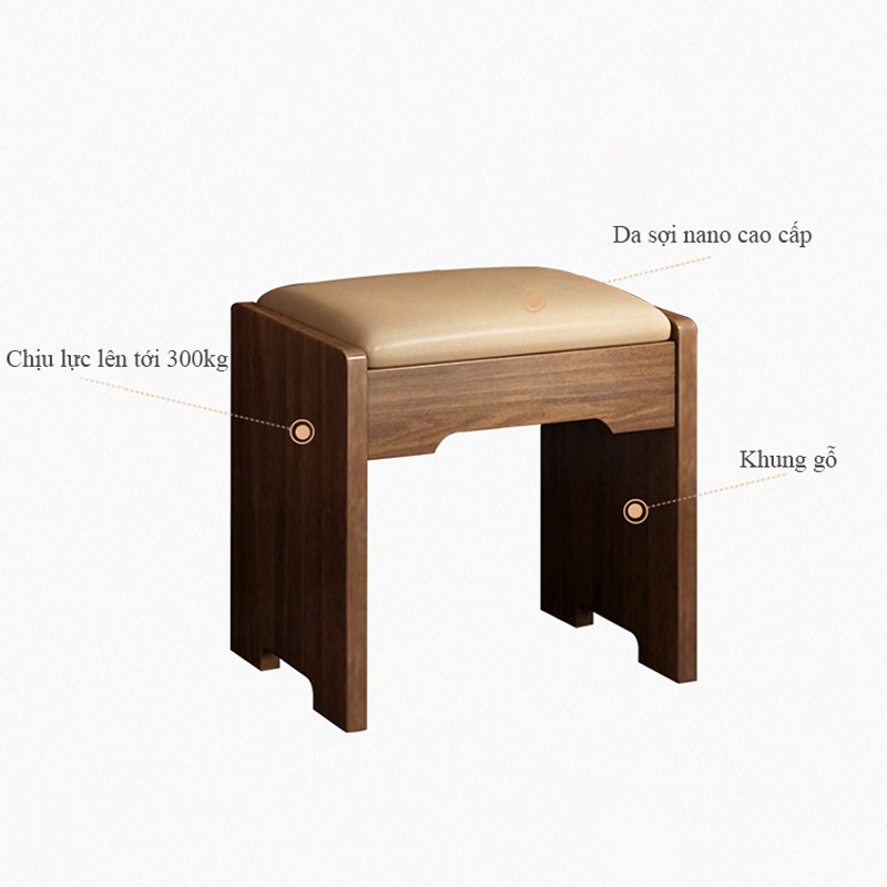 Bàn trang điểm vân gỗ Cao cấp sang trọng tiện ích, kèm gương ghế, Bàn phấn tủ bên 3 ngăn kéo  đa năng hiện đại