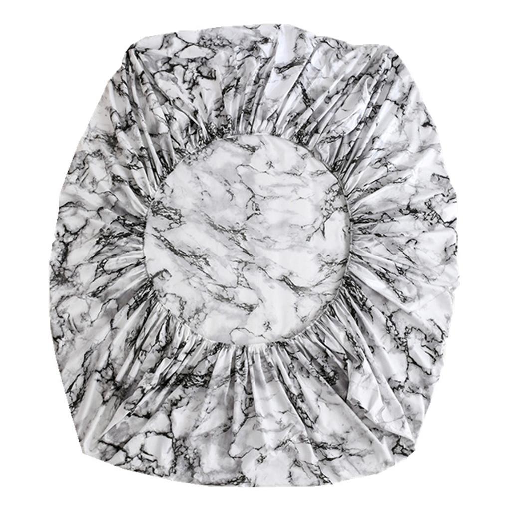 Marble Printed Fitted Sheet Bedding Cover Elastic Polyester Resistant Fade -