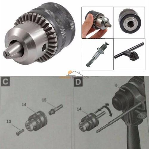 Đầu chuyển khoan 13 mm Đầu kẹp măng ranh cho máy mài cầm tay là phụ kiện hỗ trợ máy mài với gen là 13mm và độ mở của đầu