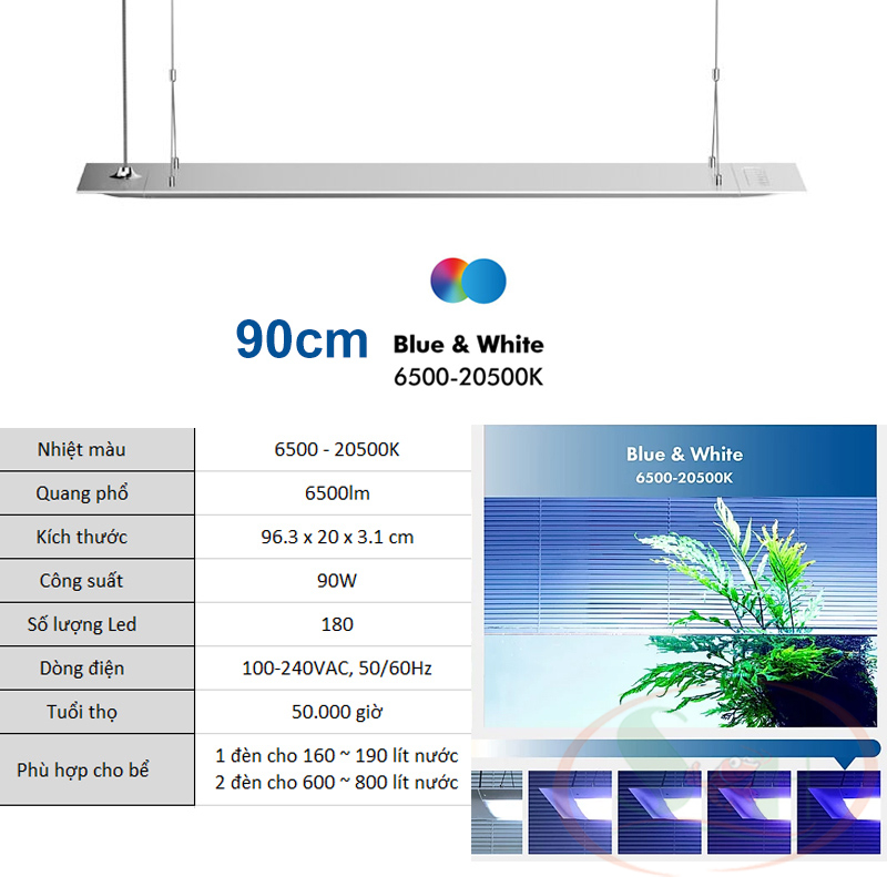 [Tặng kèm Matrix] Đèn led ONF Flat One 60, 90 cm quang phổ trồng cây bể thủy sinh cá tép