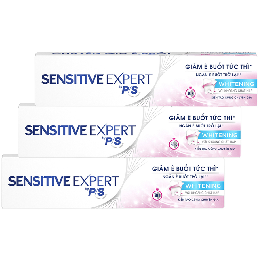 Combo 3 Kem Đánh Răng P/S Sensitive Expert Giảm Ê Buốt Trắng Răng (100g/tuýp)