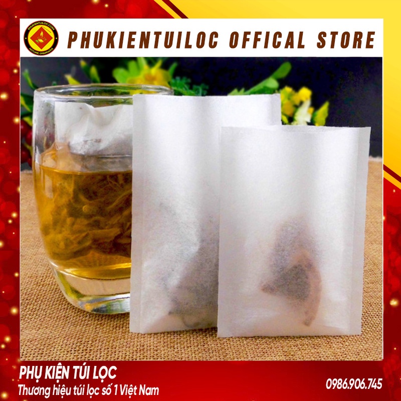 Combo 100 túi lọc giấy không dây hàn nhiệt lọc trà hoa, trà bột, cafe, bột thảo dược... Phukientuilo