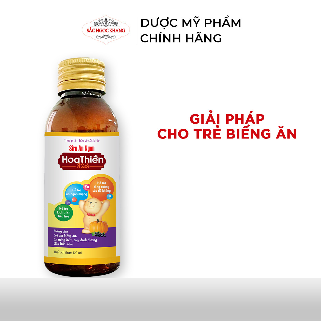 Siro Ăn Ngon Hoa Thiên chai 120ml giúp kích thích hệ tiêu hóa bé ăn ngon hơn