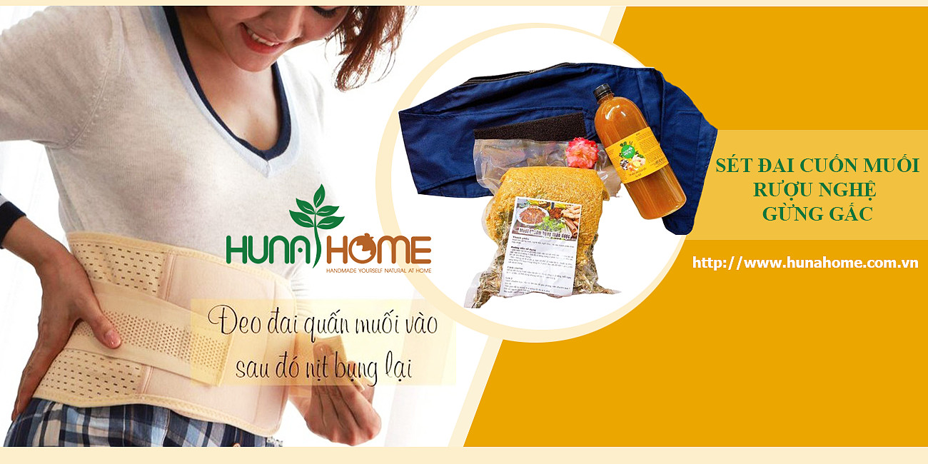 Combo cốt nghệ gừng gấc hạ thổ & muối thảo dược Huna'shome