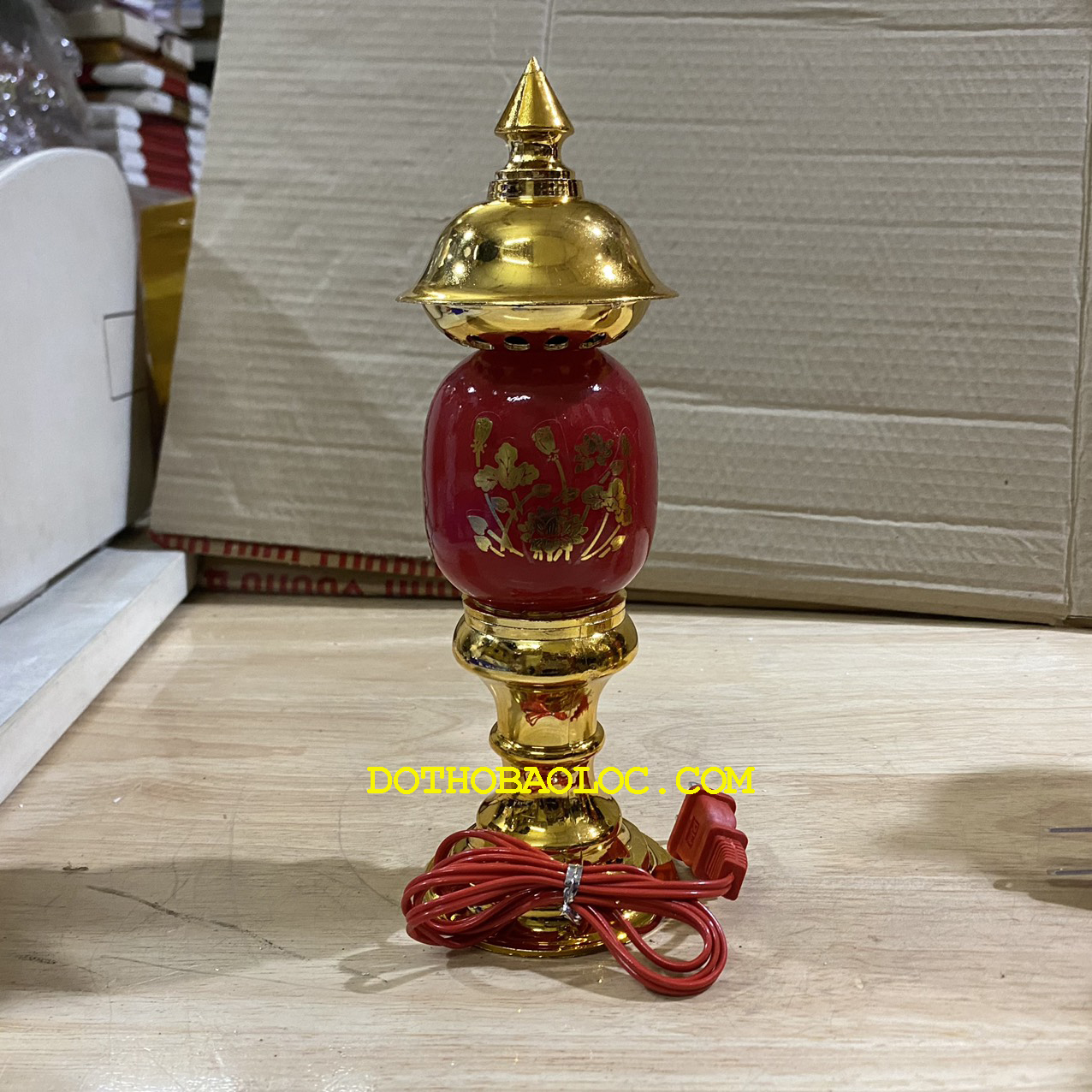 Đèn thờ phú quý cao 22cm ngang 7cm