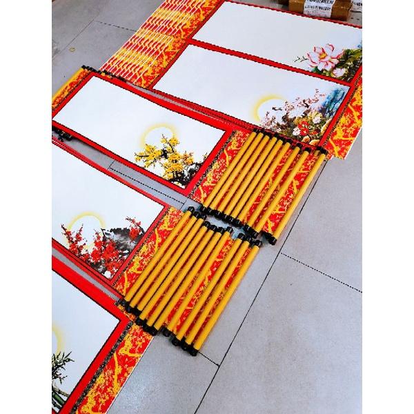 Liễn Giấy Viết Thư Pháp, Liễn Giấy Mỹ Thuật In Tranh Giấy Ốp 27x79cm - Set 10 tờ