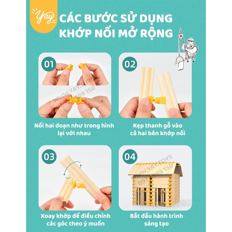 Xếp Hình Khối Gỗ City Blocks 100 thanh gỗ Màu Sắc Mideer An Toàn Cho Bé 2+