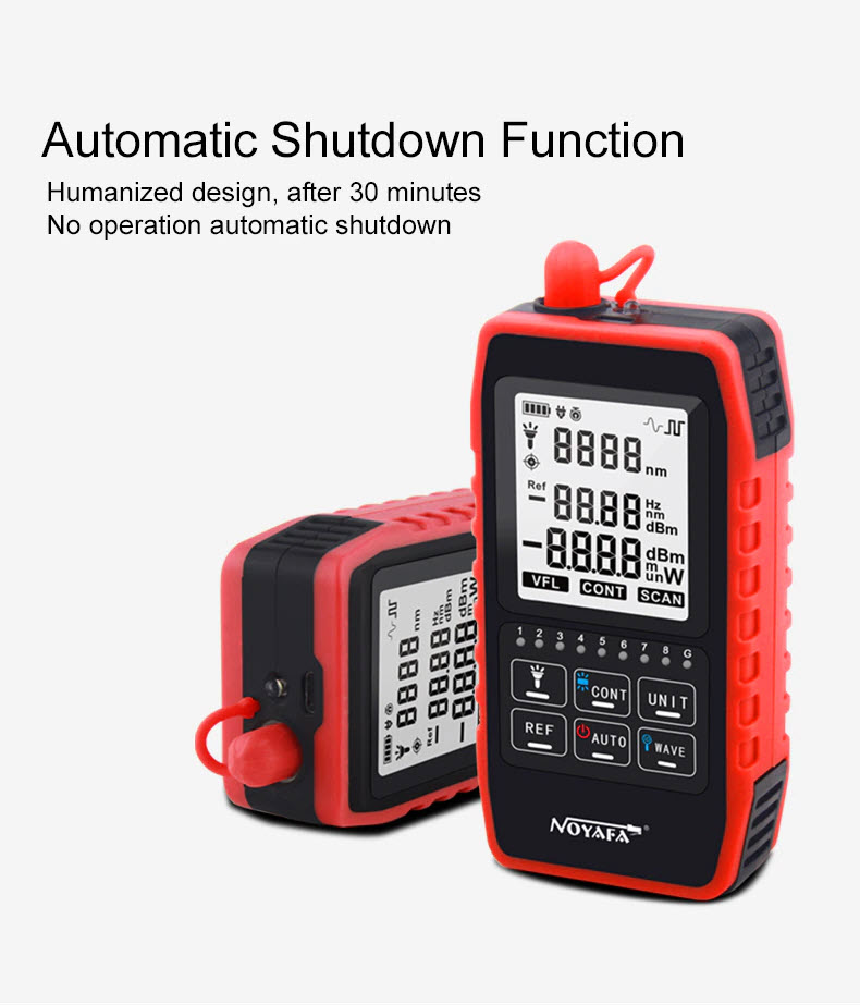 Máy Đo Công Suất Quang Và Test Cáp Mạng NOYAFA NF-908 (Dùng Pin Sạc) - Hàng Chính Hãng. NOYAFA NF-908 Multifunction Optical Power Meter Visual Fault Locator Network Cable Test Optical Fiber Tester