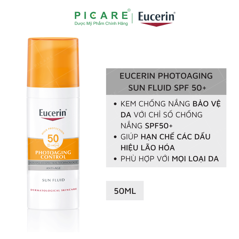 Kem Chống Nắng Giúp Ngăn Ngừa Lão Hóa Da Eucerin Sun Fluid Photoaging Control Spf 50